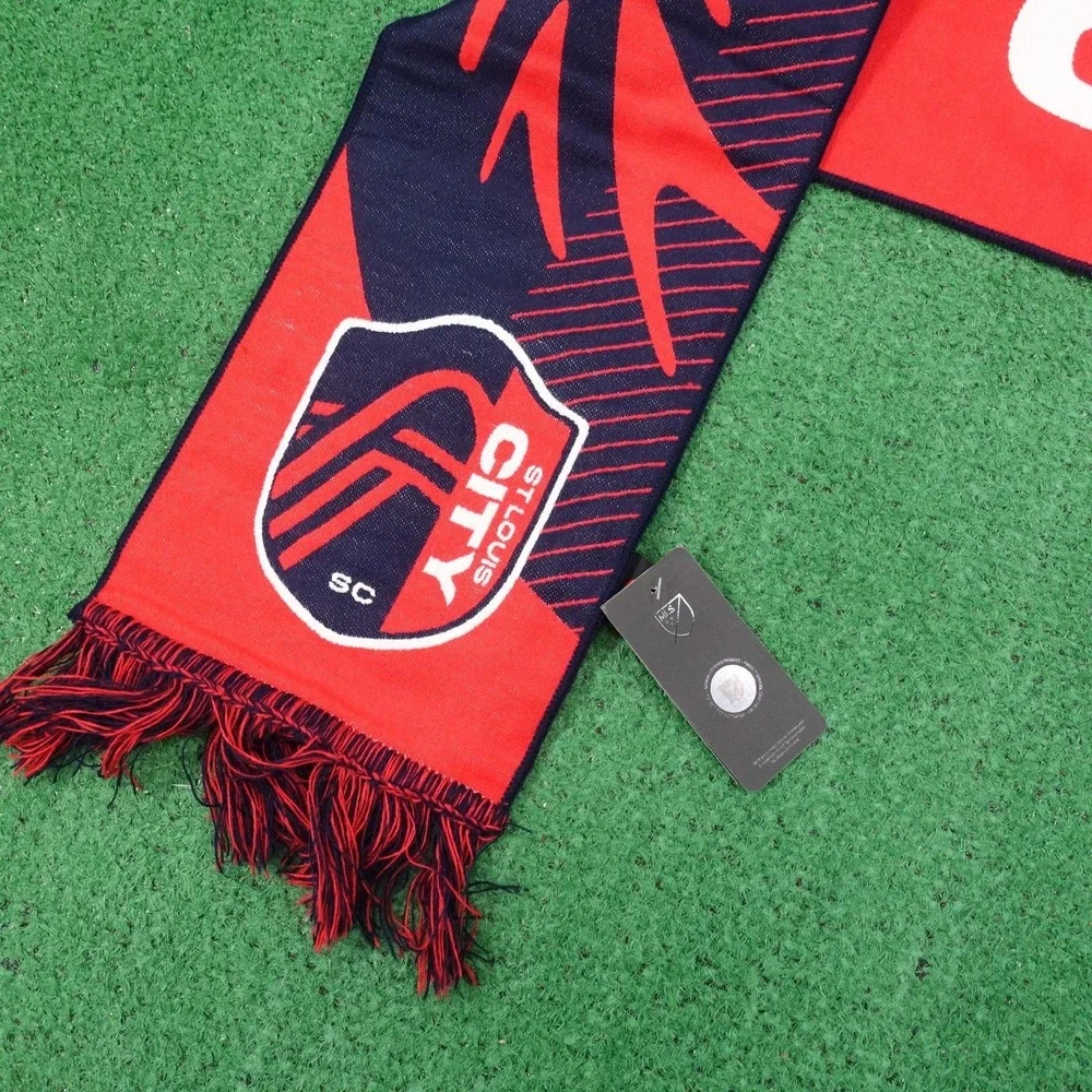 New! St Louis City SC Soccer Scarf Red Navy MLS Soccer Ruffneck Together